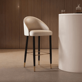 Austen 時尚皮革實木高腳吧檯椅